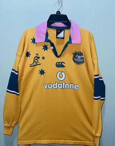 Australia Wallabies Rugby Union Maglia Vodafone Uomo XXL Rosa Accento HTF - Foto 1 di 6