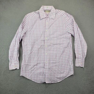 Tommy Bahama Shirt Mens 15.5 Pink White Check Pattern Button Up Casual - Picture 1 of 11