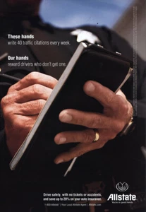 2003 Allstate Insurance: These Hands Write Traffic Citations Vintage Print Ad - Picture 1 of 1