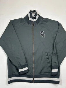Nike Chicago White Sox Jacket Mens Large Gray Full Zip Track Baseball MLB Logo - Picture 1 of 10