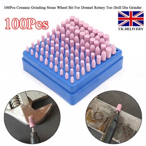 100Pcs Ceramic Grinding Stone Wheel Bit For Dremel Rotary Too Drill Die Grinder - Picture 1 of 12
