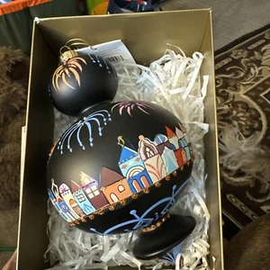 Hallmark Heritage Collection 2016 Ornament Stadt Szene Finale geblasenes Glas SELTEN - Bild 1 von 7