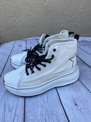 NUEVO ZARA KIDS Niña ECRU Combinación ZAPATILLAS ALTAS Con cordones Talla EE. UU. 10.5 K4E Foto 1 de 4
