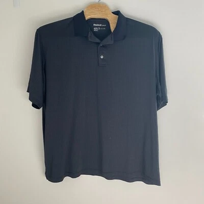 Reebok Polo Shirt Mens 4XLT Black Printed Golf Performance Collared Short Sleeve - Image 1 of 4