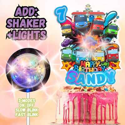 Decoração de enfeite de bolo personalizado de aniversário TAYO THE BUS cupcakes suprimentos de aniversário - Imagem 1 de 4