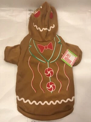¡Nuevo! Sudadera con Capucha Pullover Navidad Navidad Vacaciones Pan de Jengibre Perro - Talla: L Foto 1 de 2