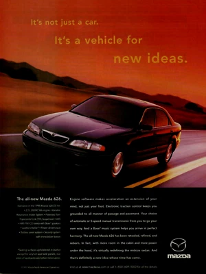 1998 Mazda 626 ES-V6 Sedan Sunset Photo Acceleration Traction Original Print Ad - Image 1 of 2
