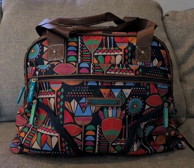 Bolso de Mano Grande Lily Bloom Rojo Azul Naranja Verde Multi Bolsillo Cierre con Cremallera Nuevo sin Etiquetas Foto 1 de 4