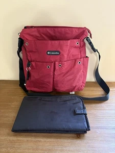 Columbia Diaper Bag Crossbody Shoulder Bag Red With Microban Changing Mat - Picture 1 of 12