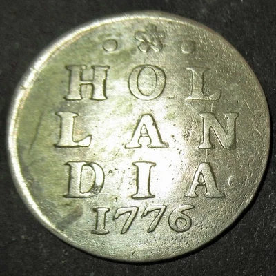 Magic Key Date 1776 Date of Independence! Colonial New York Silver Lion Dime Hol - Image 1 of 4