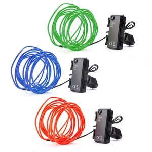 3 x LED Neon Farbset Neonlichtband 3 x 3 Meter 6 x AA Batterien Rot Grün Blau - Bild 1 von 4
