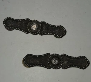Vogt Sterling Conchos 2" Paar Pferdehalfter mit Schraubverschluss Tack Gürtel Mexiko Vintage-B - Bild 1 von 11