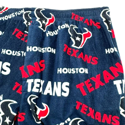 Pantalones de pijama de vellón HOUSTON TEXANS para hombre XL azul marino rojo logotipo funcionando mosca NFL Foto 1 de 4