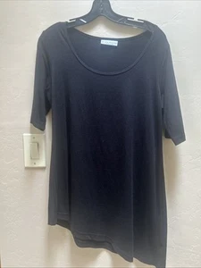 Bryn Walker Black asymmetrical half sleeve black tunic size small - Picture 1 of 6