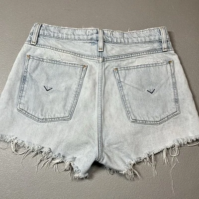 Hudson Cara 经典 Raw Edge Hem 牛仔蓝色牛仔短裤纽扣门襟 29 码 — 第 1/4 张图片