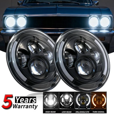Faros LED de haz alto/bajo con DRL 7" pulgadas para Jeep CJ5 1959-1983 Foto 1 de 4