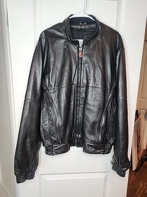 Vintage FIRSTGEAR Men's Black Motorcycle Leather Jacket Sz 2XL Hein Gericke - Image 1 of 4
