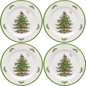 Weihnachtsbaum Melamin Speiseteller (4er Set) - 11 Zoll bruchsicher Servieren P - Bild 1 von 7
