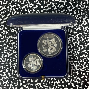 1993 Israel 2x Coin Proof Set Lot#B2915 Silver! With Case & C.O.A. - Picture 1 of 4