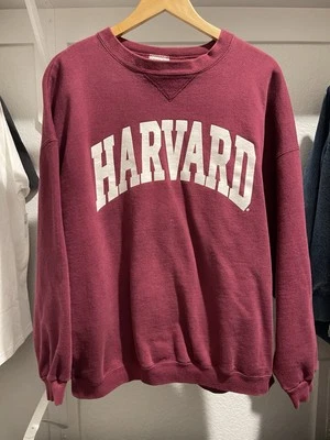 Suéter Harvard Vintage Cuello Redondo XL 90’s Deletrear Logo Foto 1 de 4