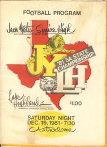 1981 5A Lake Highlands Yates State Championship Program - Bild 1 von 1