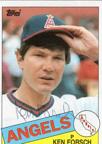 BOB FORSCH Signed 1985 Topps Baseball Card #442 California Angels Autographed! Cover