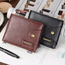 Credit Card Holder Leather RFID Blocking Small Metal Wallet Money Clip Men FA