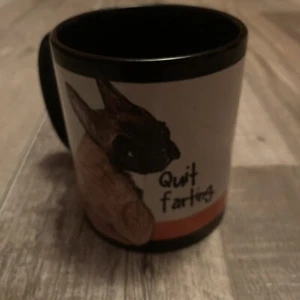 Pithitude Dog “ Quit Farting, That was You. Coffee Mug White Black & Orange - Picture 1 of 4