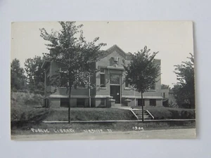 Biblioteca pública de fotos reales de Nashua Iowa IA RPPC - Imagen 1 de 2