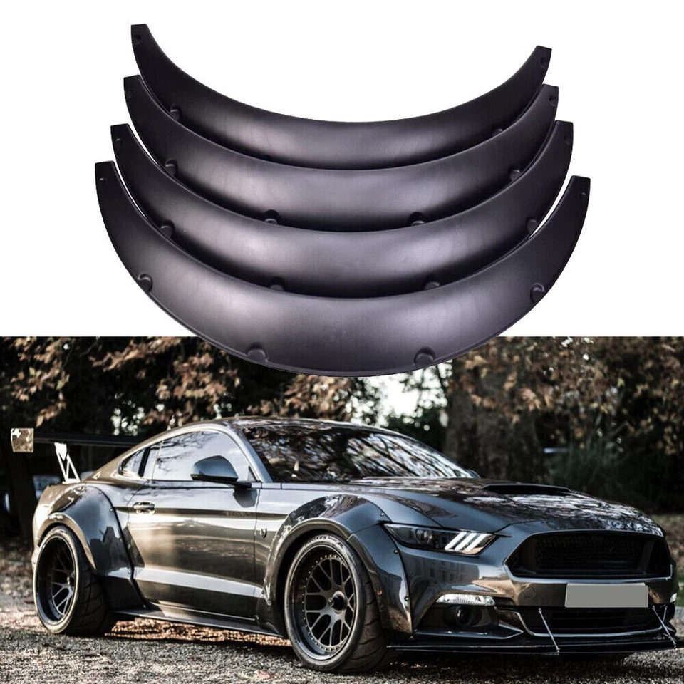 For Ford Mustang Car Fender Flares 4.5" Extra Wide Body Kit Wheel Arches 4Pcs US - Imagem 1 de 4