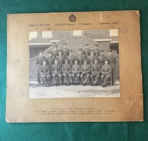 140th O.C.T.U British Army Royal Engineers Plus Names, Original Mounted Photo - Picture 1 of 13