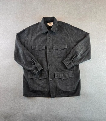 Armani Exchange Jacket Mens Small Gray Wool Blend Heavy Chore Shacket Outdoors - Image 1 of 4