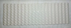 19 Pc Lot Off White Ceramic Liner Pencil Tiles 1" x 6" Glossy Rope Twist - Picture 1 of 14
