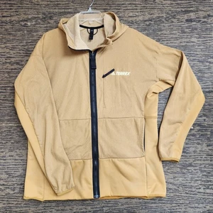 Adidas Men’s Terrex Full Zip Hooded Athletic Fit Black Hoodie Size XL Tan Khaki - Picture 1 of 9