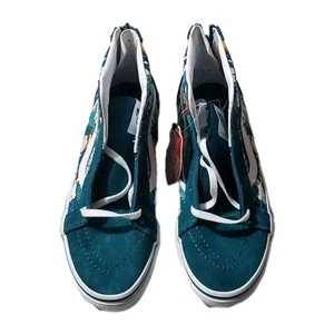 Zapato Vans Niños Talla 3 Old Skool V Brilla en la Oscuridad Estampado de Tiburón Lona Cuero - Imagen 1 de 6