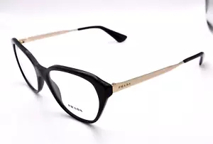 Gafas PRADA VPR 28S 1AB-101 negras plateadas marcos de metal lentes transparentes 52-16-140 - Imagen 1 de 13