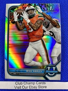 2022 #37 Mike Harley Bowman University Chrome 1st Chrome Refractor Miami - Picture 1 of 2