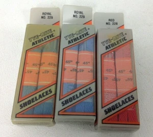 Lot 6 Pair Vintage Athletic Shoelaces 45" Tye-Rite Shoe Laces, Red & Blue - Picture 1 of 4