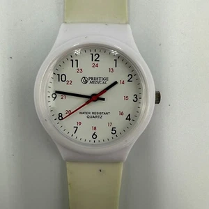 Prestige Medical Watch Women White Round Dial Water Resistant New Battery - Picture 1 of 12
