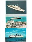 Lot Of 3 Cruise Ship Chrome Postcards Yankee Clipper Cf16
