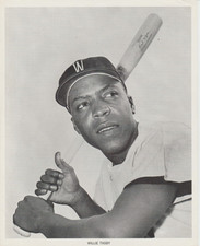 1961 Manny's Baseball Land Willie Tasby 8X10 B&W Picture-Senators-FREE USA SHIP