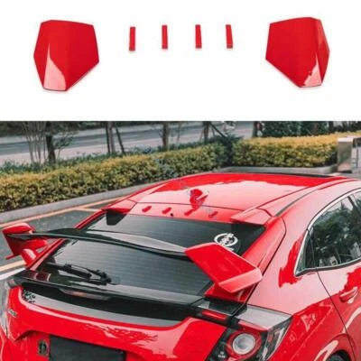 Alerón de techo rojo tipo R para Honda Civic 10th Hatchback 2016-2021 Foto 1 de 4
