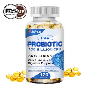 Menxi Präbiotika & Probiotika 120 Kapseln 100 % Acidophilus Verdauungsgesundheit & Immun - Bild 1 von 9