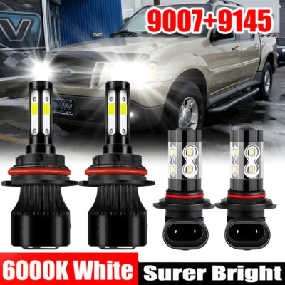 Farol LED + lâmpadas de neblina para Ford Explorer Sport Trac 2001-2005 4PC 6000K - Imagem 1 de 4