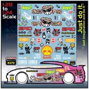 JDM Style Water Slide Decal White Toner 1/24 - 1/28 RC Model Dicast Hot!!! #370 - Picture 1 of 8