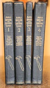 1923 Audel's Carpentry & Builder's Guide Book Set Volume 1-4 - Foto 1 di 8