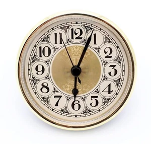 3 1/2" Quartz Clock Insert Fit Up Movement 90 mm Fancy Cream Dial GIFA3.5 - Picture 1 of 3