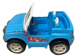 Vtg Barbie Mattel 1999 Jeep Wrangler Blue Beach Cruiser Goodyear Tires - Picture 1 of 15
