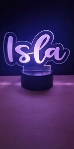 LED Multi Colour Night Light Name Sign, 3D LED Desk Lamp Gift. Personalised. - Picture 1 of 6