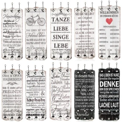 Wandgarderobe Garderobenleiste 6 Haken Shabby Chic Garderobenpaneel 100x40 Bild